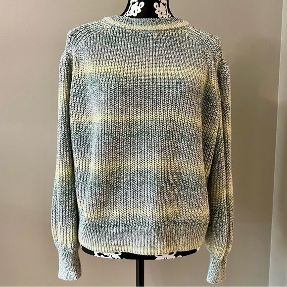 ANA A NEW APPROACH Womens Knit Sweater Blue Green Multi Color Stripe Size Medium - Picture 1 of 4